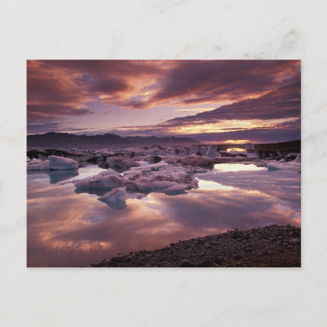 Island, Jokulsarlon Lagoon, Landschaft Postkarte (Vorderseite)
