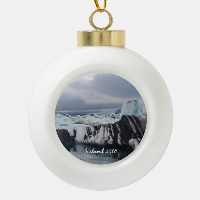 Island - Keramik Ball Ornament (Vorderseite)