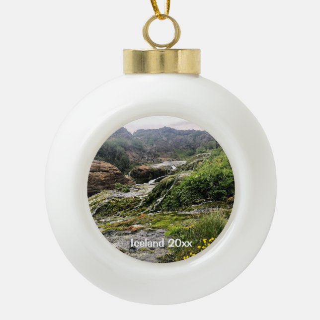 Island - Keramik Ball Ornament (Vorderseite)