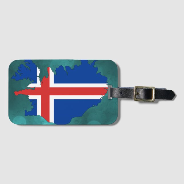 Island-Landesflagge Gepäckanhänger (Vorderseite (Horizontal))
