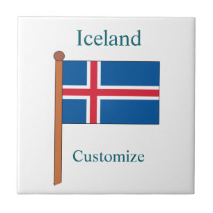 Island Landesflagge Thunder_Cove Fliese