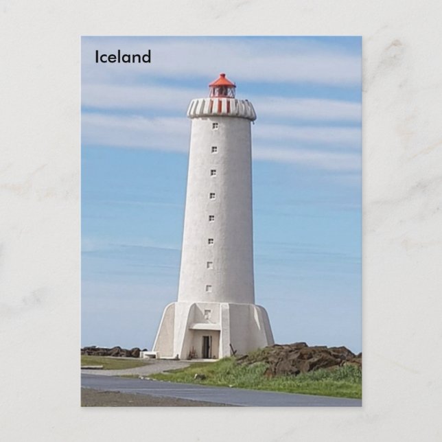 Island, Leuchtturm Akranes Postkarte (Vorderseite)