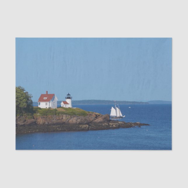 Island Lighthouse Sailboat Decoupage  Seidenpapier (Vorderseite)