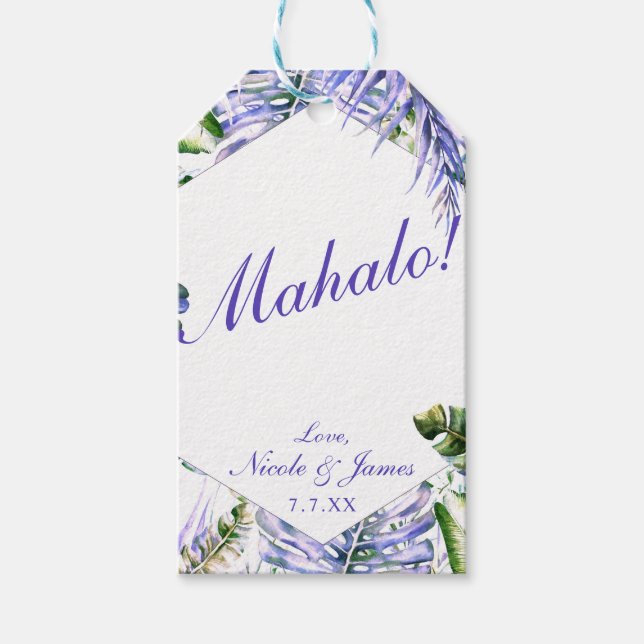 Island Lila Lilac Tropical Island Chic Wedding Geschenkanhänger (Vorderseite)