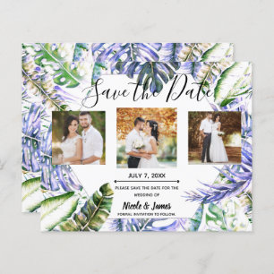 Island Lila Lilac Tropical Wedding Save the Date