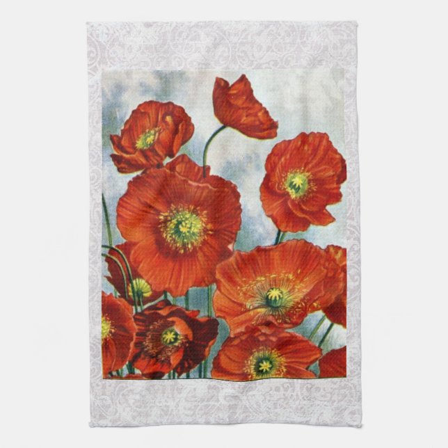 Island-Mohnblumen-Illustration 1922 Handtuch (Vertikal)