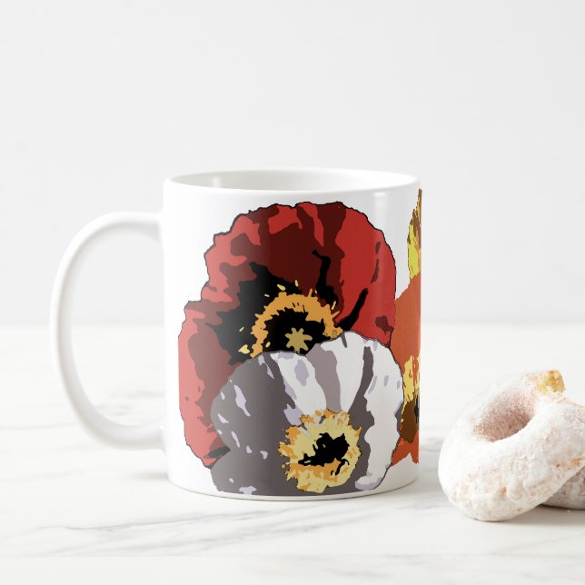 Island-Mohnblumen-Tasse Kaffeetasse (Mit Donut)