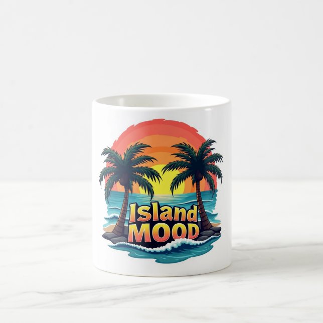 Island Mood Sunset Palm Tasse (Mittel)