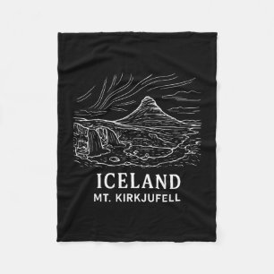 Island Mt Kirkjufell Wandern Aurora Borealis Souve Fleecedecke