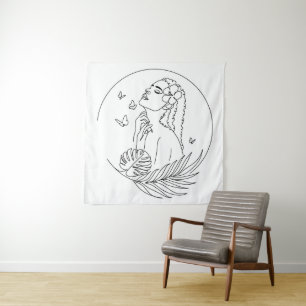 Island Muse – Tropisch Weiblich  Wandteppich