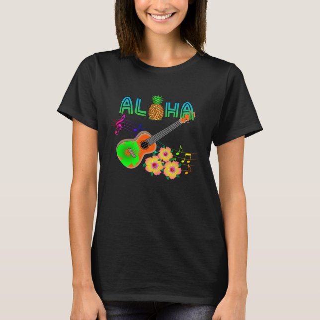 Island Music Ukulele Hawaii Aloha T-Shirt (Vorderseite)