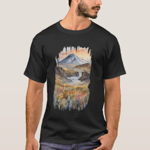 Island Naturmalerei Aquarell Kunst Vintage Tra T-Shirt