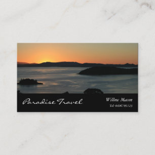 Island Ocean Sunset, Travel Business Card Visitenkarte
