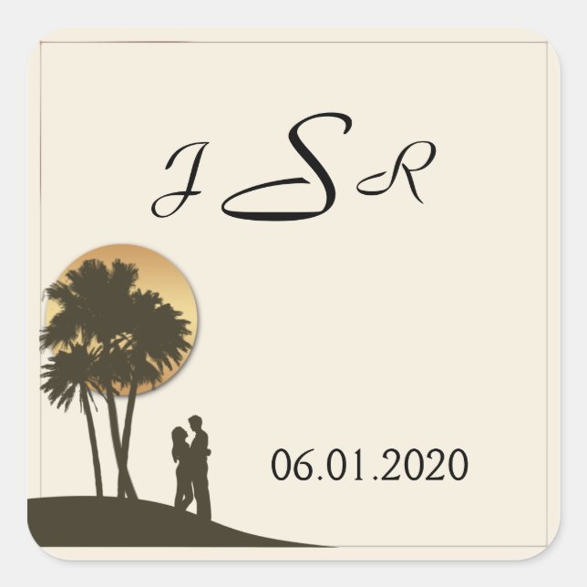 Island Paradise Monogram Sticker (Vorderseite)