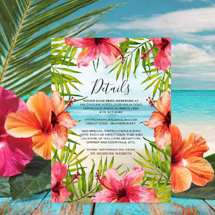 Island Paradise Tropical Floral Wedding Details Begleitkarte
