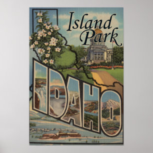 Island Park, Idaho - Große Briefmarkenszenen Poster