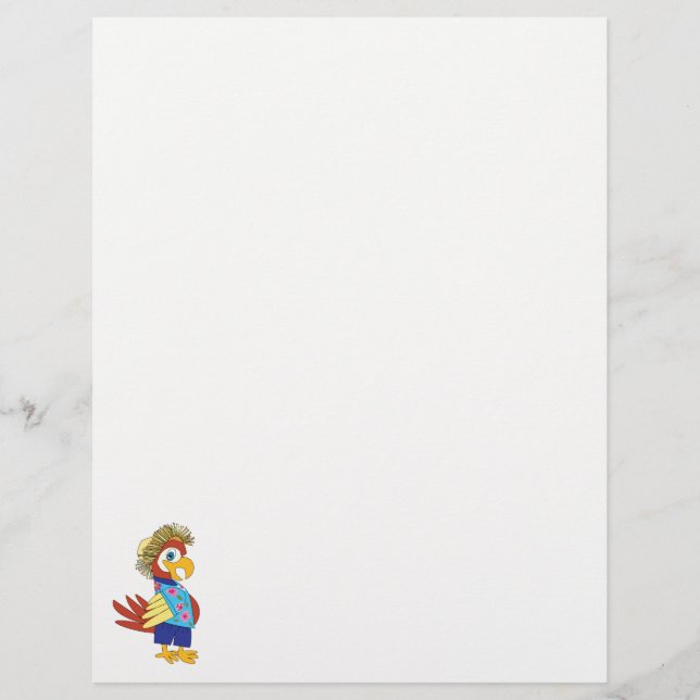 "Island Parrot" Personalisierter Letterhead Briefbogen (Vorderseite)