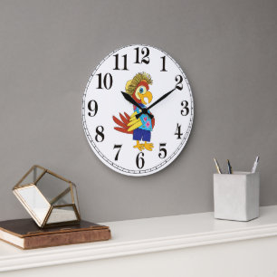Island Parrot Round Clock Große Wanduhr