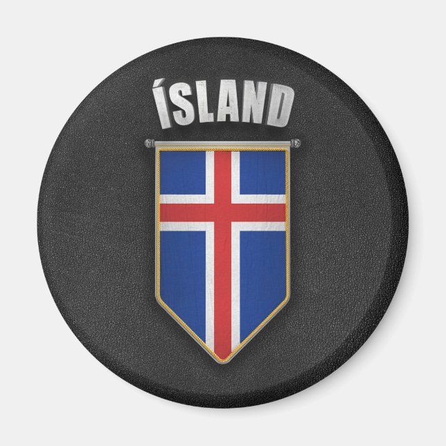 Island Pennant mit hochwertigem Lederlook Magnet (Vorne)