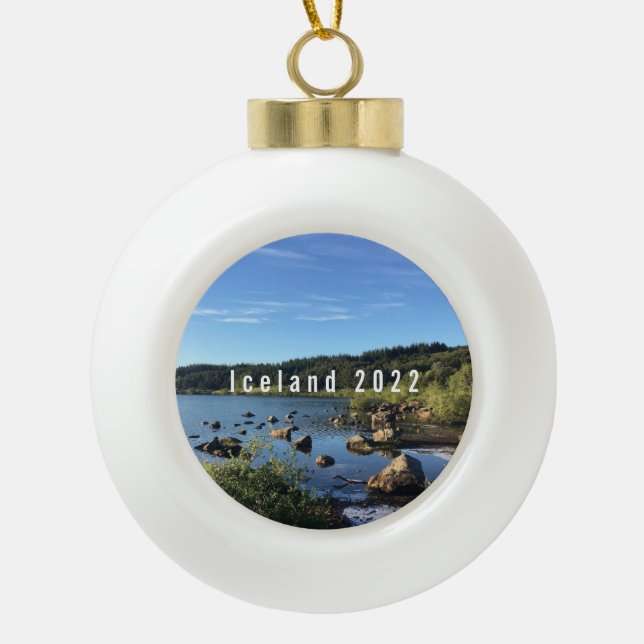 Island - Personalisierte Keramik Keramik Kugel-Ornament (Vorderseite)