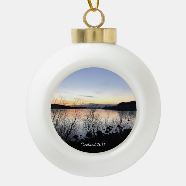 Island - Personalisierte Keramik Kugel-Ornament (Vorderseite)