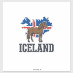 Island Pferd Vintage-Flagge Vektor-Shirt-Design_1 Aufkleber