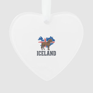 Island Pferd Vintage-Flagge Vektor-Shirt-Design_1 Ornament