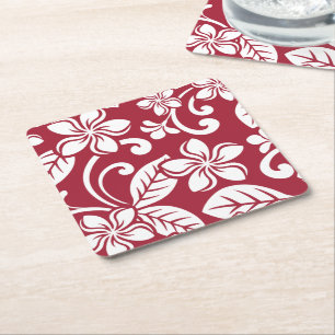 ISLAND PLUMERIA (KARDINAL RED) Paper Untersetzer