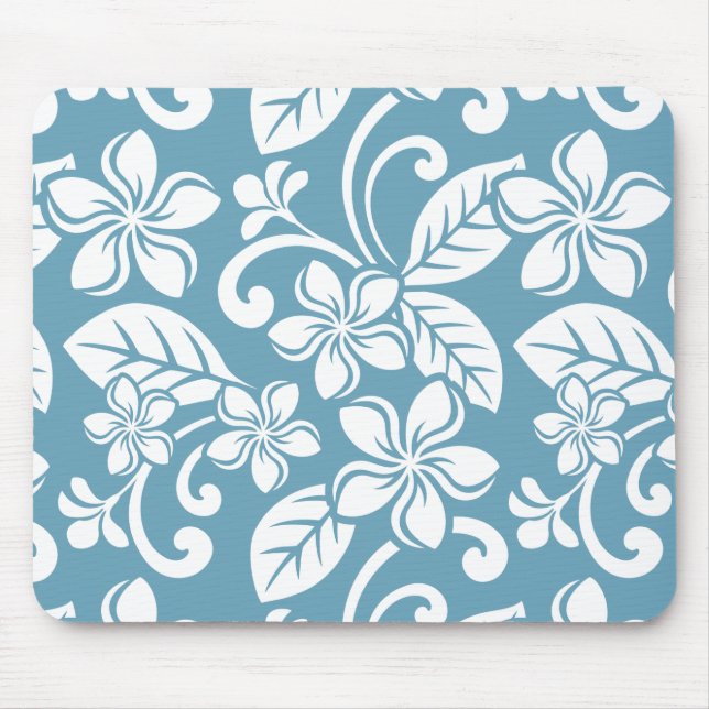 ISLAND PLUMERIA (SLATE BLAU) Mousepad (Vorne)