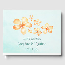 Island Plumeria Watercolor Wedding Gästebuch