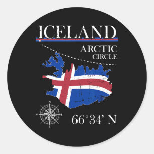 Island - Polarkreis - Polar Nordinsel Island Runder Aufkleber