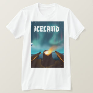 Island Polarlicht Reiseplakat T-Shirt