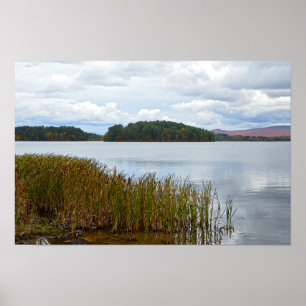 Island Pond, Vermont, in Autumn Poster