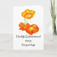 Island Poppies Birthday Card - Niederländische Gru
