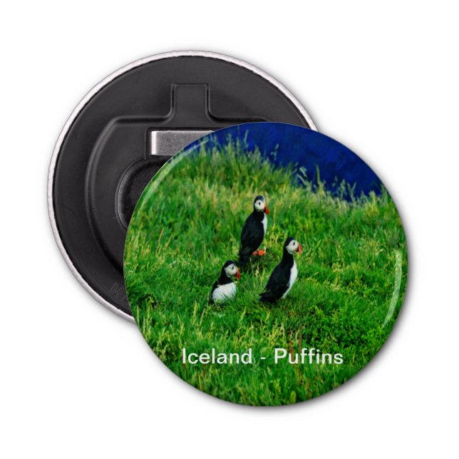 Island - Puffins Flaschenöffner (Vorderseite)