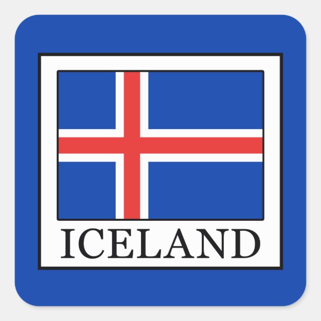 Island Quadratischer Aufkleber (Vorderseite)