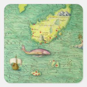 Island Quadratischer Aufkleber