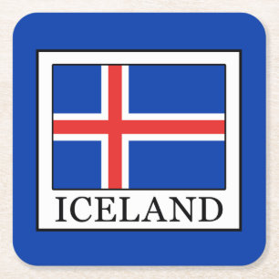 Island Rechteckiger Pappuntersetzer