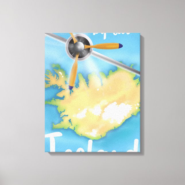Island-Reiseplakat Leinwanddruck (Vorderseite)