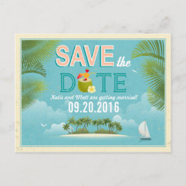 Island Resort Beach Zielort Save the Date Ankündigungspostkarte