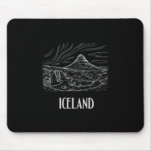 Island Retro Art Wandern Aurora Borealis Souvenir Mousepad