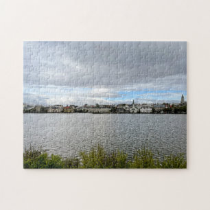 Island Reykjavik Europe Tjornin Seen Landschaft Puzzle