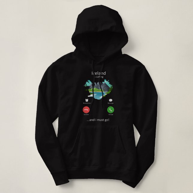 Island ruft an und ich muss nach Island gehen Hoodie (Design vorne)