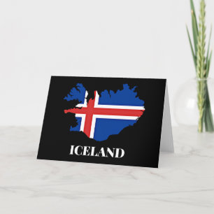 Island, Silhouette, Flagge, Karte