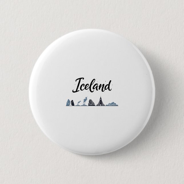 Island Skyline Reise Urlaub Outfits  Button (Vorderseite)