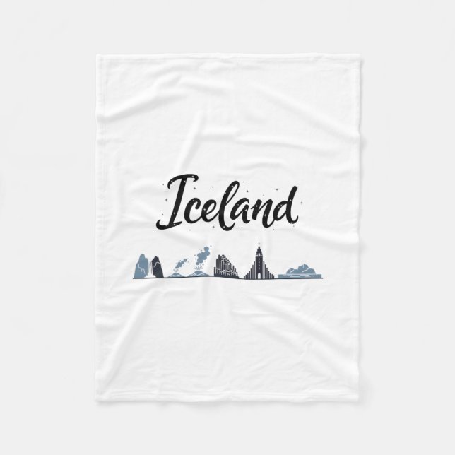 Island Skyline Reise Urlaub Outfits  Fleecedecke (Vorderseite)