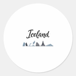 Island Skyline Reise Urlaub Outfits Runder Aufkleber