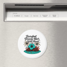 Island Spirit Boho Magnet – Teal Hibiscus Vibe