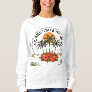 Island State of Mind Vintage Tropical Hibiscus Sweatshirt