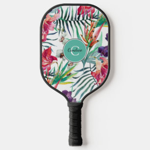 Island Style Tropical Patches mit Monogram Pickleball Schläger